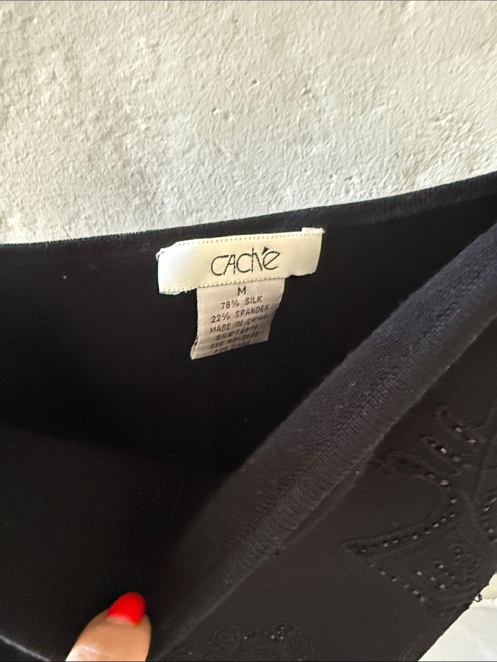 Cache Black Beaded Embellished Cami Tank Top - Picture 2 of 5